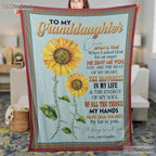 To My Granddaughter Sunflower Fleece Blanket - Cozy Quilt Gift from Grandma