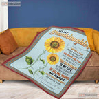 To My Granddaughter Sunflower Fleece Blanket - Cozy Quilt Gift from Grandma