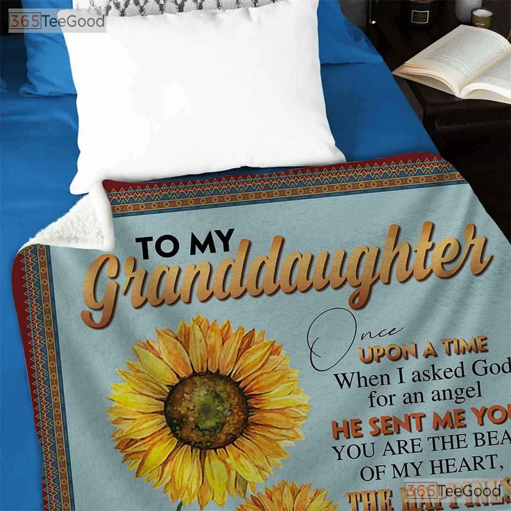 To My Granddaughter Sunflower Fleece Blanket - Cozy Quilt Gift from Grandma