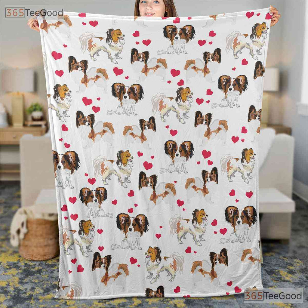 Cute Dog Breed Pattern Fleece Blanket - Puppy Love Quilt Gift for Pet Owners