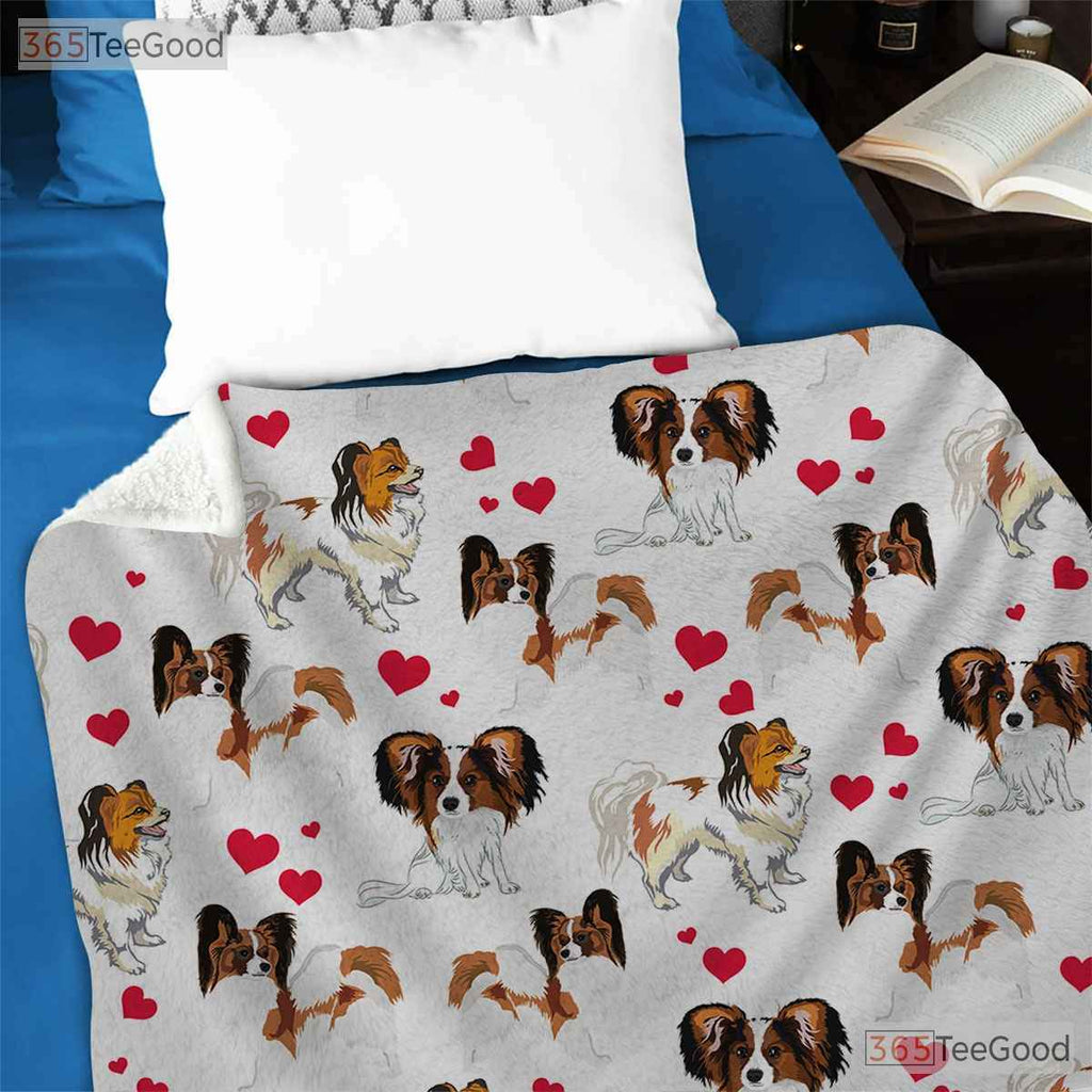 Cute Dog Breed Pattern Fleece Blanket - Puppy Love Quilt Gift for Pet Owners