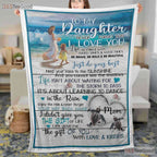 To My Daughter Beach Scene Fleece Blanket - Sentimental Coastal Quilt Gift Mom