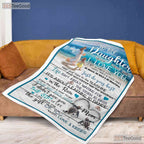 To My Daughter Beach Scene Fleece Blanket - Sentimental Coastal Quilt Gift Mom
