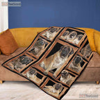 English Mastiff Dog Fleece Blanket - Rustic Wooden Frame Quilt Gift Pet Lover