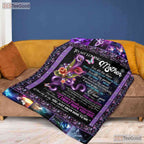 To My Loving Mother Purple Floral Fleece Blanket - Soft Quilt Gift for Mom