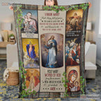 Christian Bible Verse Fleece Blanket - Religious Faith Quilt Gift Scripture Art