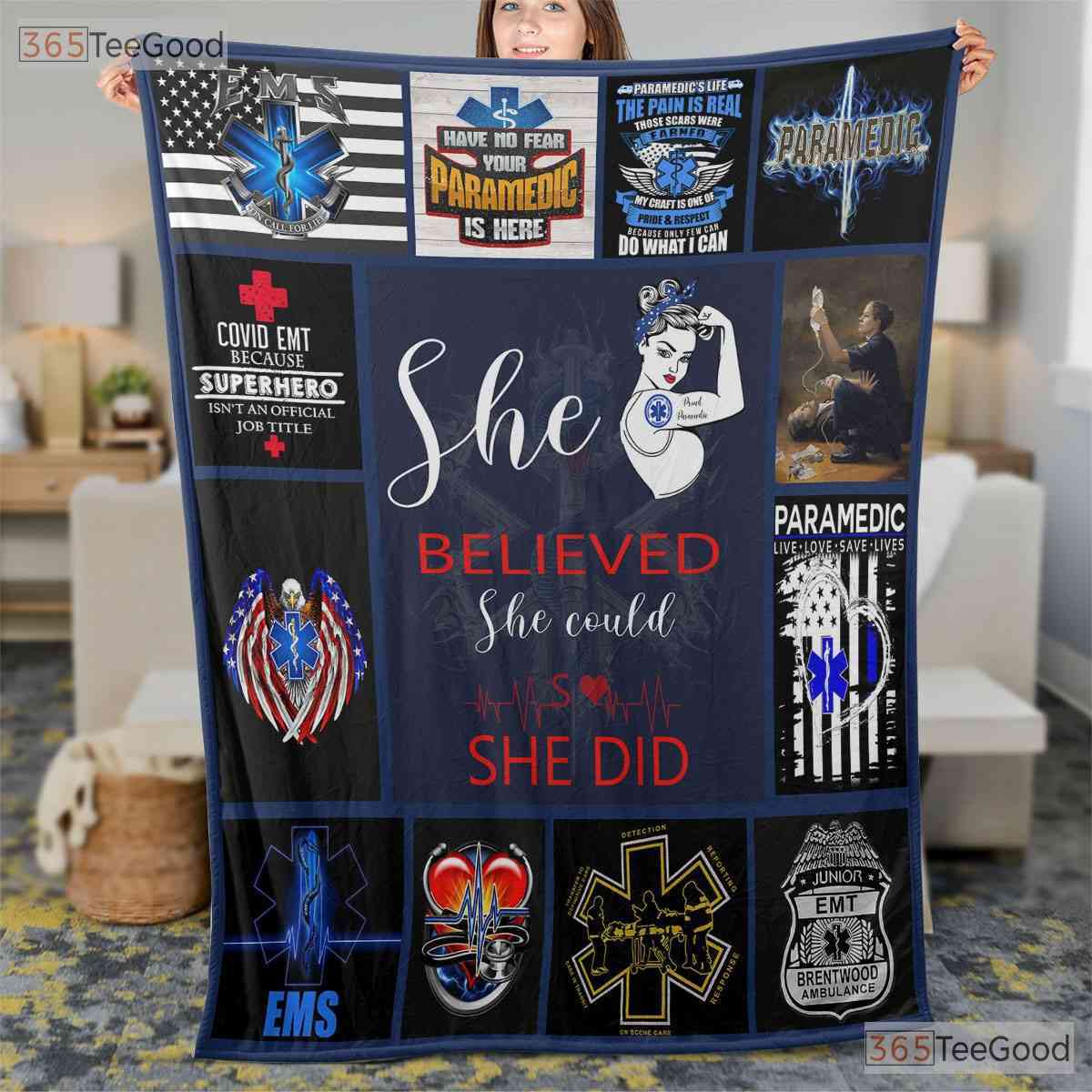 EMS Paramedic First Responder Fleece Blanket - Appreciation Quilt Gift Hero