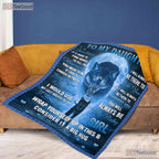 To My Daughter Blue Panther Fleece Blanket - Spirit Animal Quilt Gift From Dad