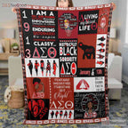 Delta Sigma Theta Quilt Blanket - Sorority Fleece Blanket Red Black Pride Gift