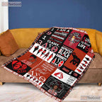 Delta Sigma Theta Quilt Blanket - Sorority Fleece Blanket Red Black Pride Gift