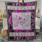Love Makes Me Whole Deer Fleece Blanket - Tribal Heart Boho Quilt Gift Couple