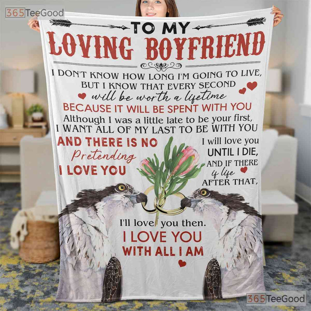 To My Loving Boyfriend Cactus Fleece Blanket - Romantic Desert Quilt Gift Love