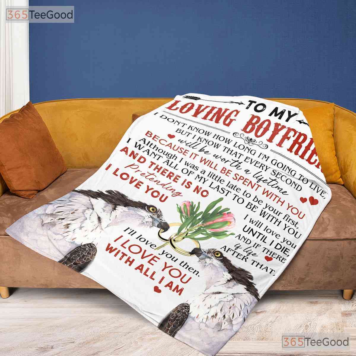 To My Loving Boyfriend Cactus Fleece Blanket - Romantic Desert Quilt Gift Love