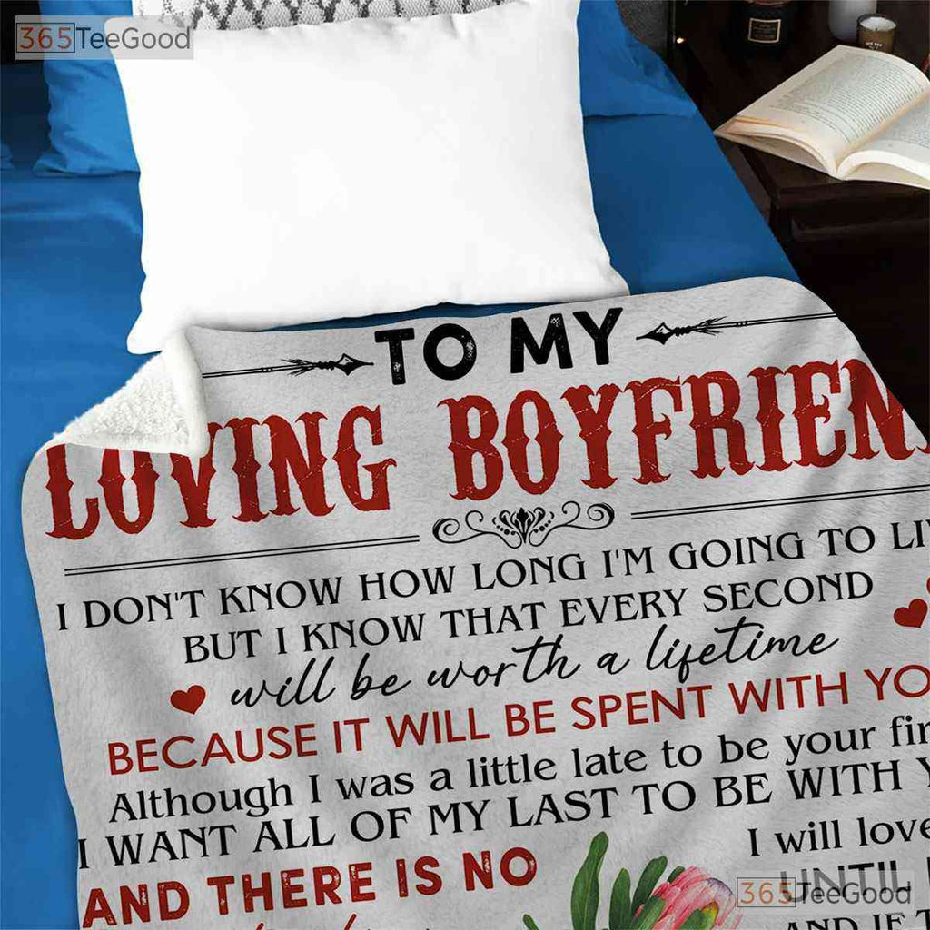 To My Loving Boyfriend Cactus Fleece Blanket - Romantic Desert Quilt Gift Love