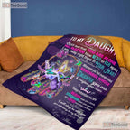 To My Daughter Fairy Moon Fleece Blanket - Magical Fantasy Quilt Gift From Mom