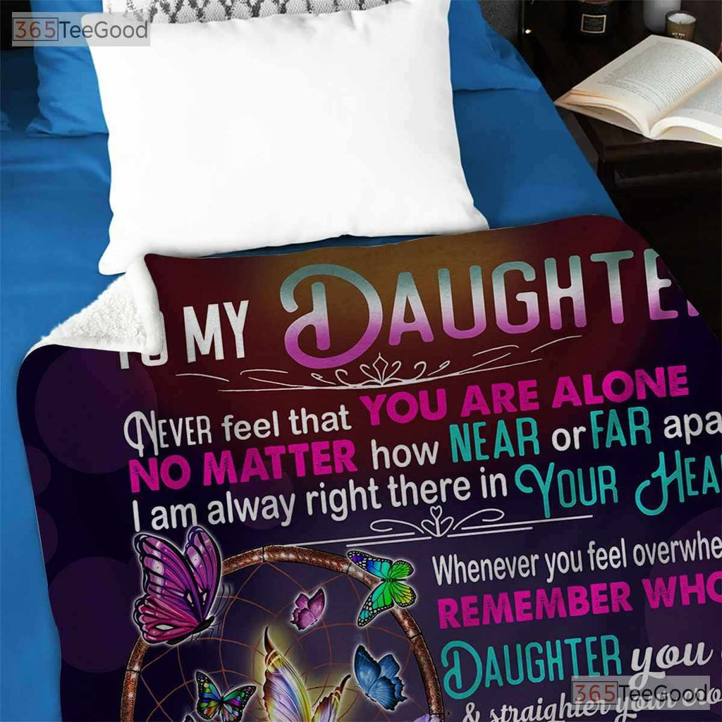 To My Daughter Fairy Moon Fleece Blanket - Magical Fantasy Quilt Gift From Mom