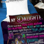 To My Daughter Fairy Moon Fleece Blanket - Magical Fantasy Quilt Gift From Mom