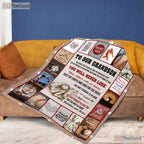 To My Grandson Baseball Hunting Fleece Blanket - Quilt Gift from Grandma Papa