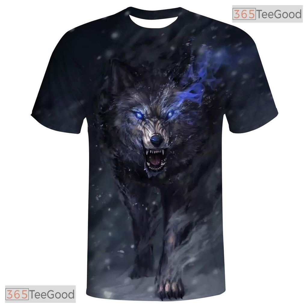 Fierce Wolf American Flag Eagle 3D Graphic Printed Casual Unisex T-Shirt Tops Style