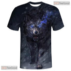 Fierce Wolf American Flag Eagle 3D Graphic Printed Casual Unisex T-Shirt Tops Style