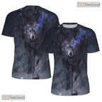 Fierce Wolf American Flag Eagle 3D Graphic Printed Casual Unisex T-Shirt Tops Style