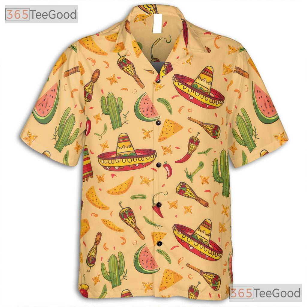 Fiesta Pinata Sombrero Cactus Cinco De Mayo Hawaiian Shirt Unisex Party Tee
