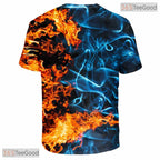 Blazing Fire Flame Graphic Design 3D Printed Casual Unisex Short Sleeve Tee Top