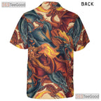 Fire Breathing Dragon Fantasy Creature Hawaiian Shirt Unisex Tropical Beachwear