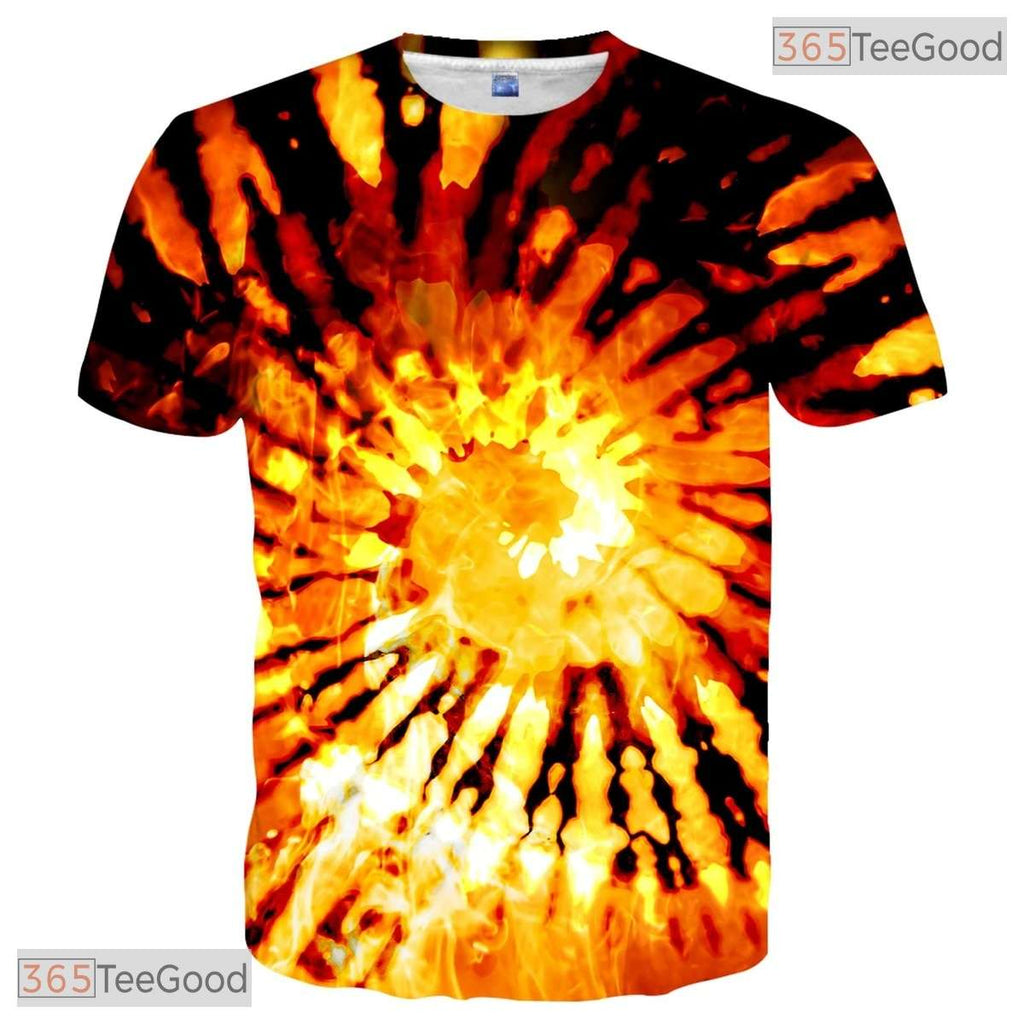 Intense Burning Fire Flame Art 3D Printed Casual Unisex Short Sleeve Tee Shirt