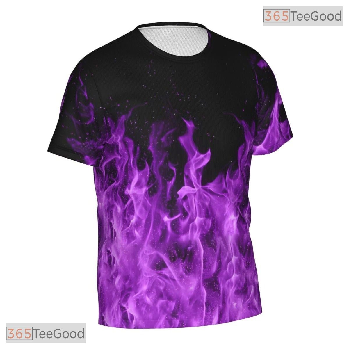 Fire Purple Basketball Graphic 3D Printed Short Sleeve Unisex Tee Shirt Styles Top