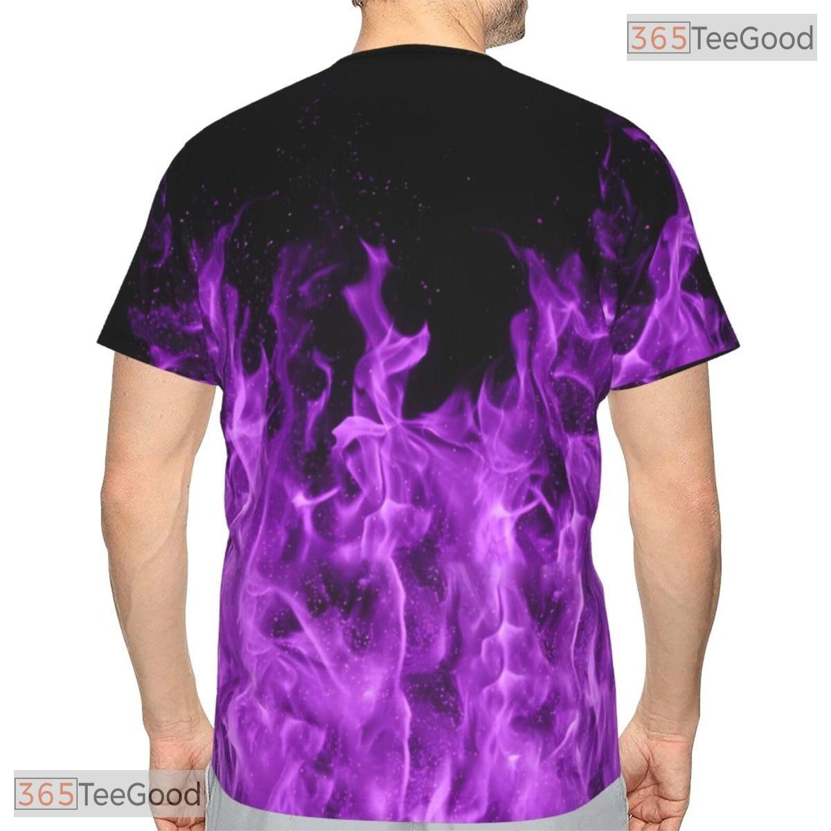 Fire Purple Basketball Graphic 3D Printed Short Sleeve Unisex Tee Shirt Styles Top