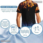 Fire And Water American Flag Eagle 3D Graphic Printed Casual Unisex T-Shirt Styles