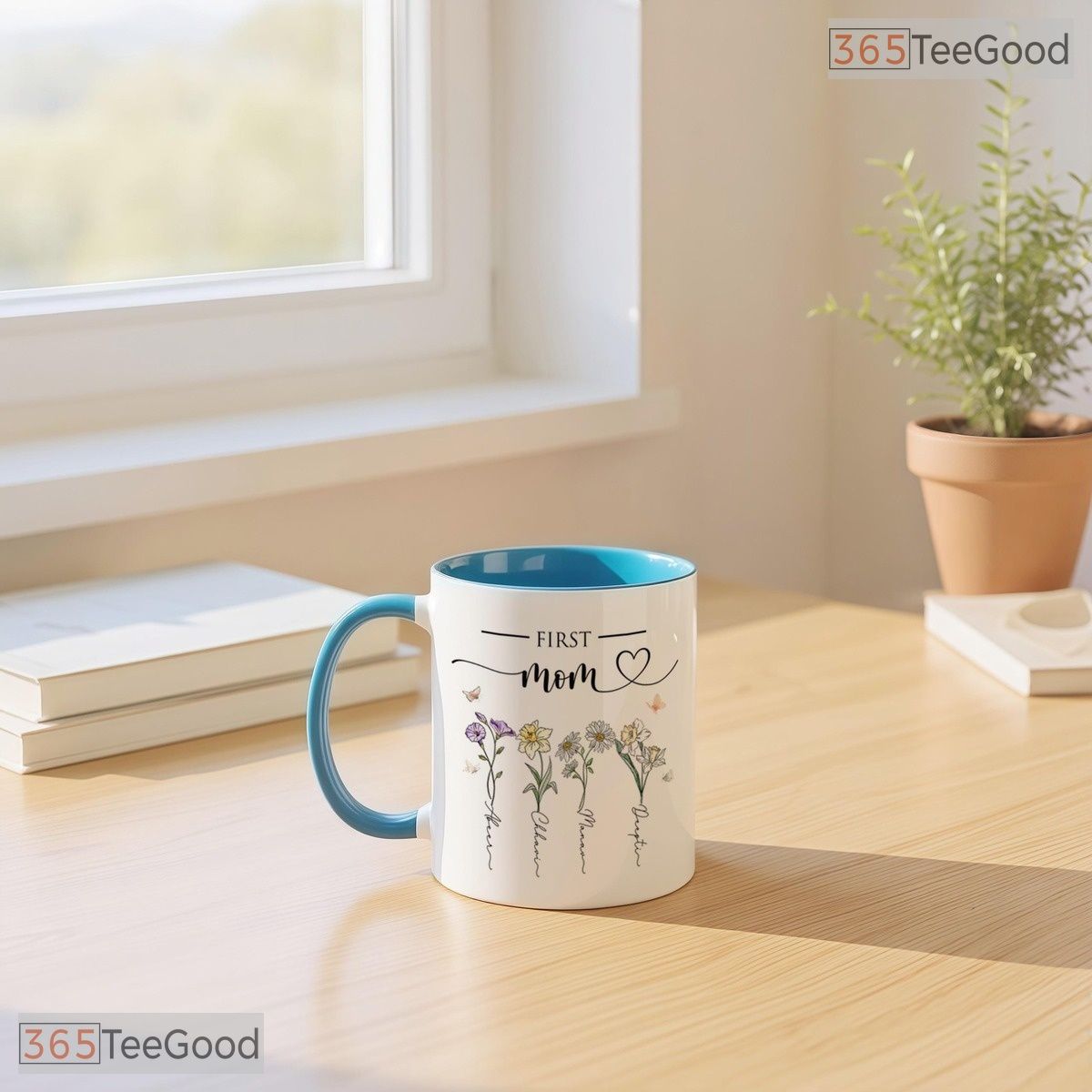 Personalized Grandma Garden Birth Flower Mug - Custom Mom Floral Gift Ceramic Accent Mug