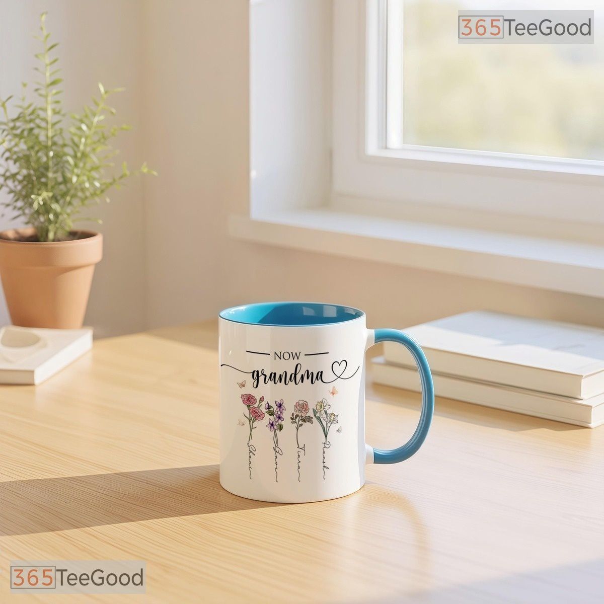 Personalized Grandma Garden Birth Flower Mug - Custom Mom Floral Gift Ceramic Accent Mug