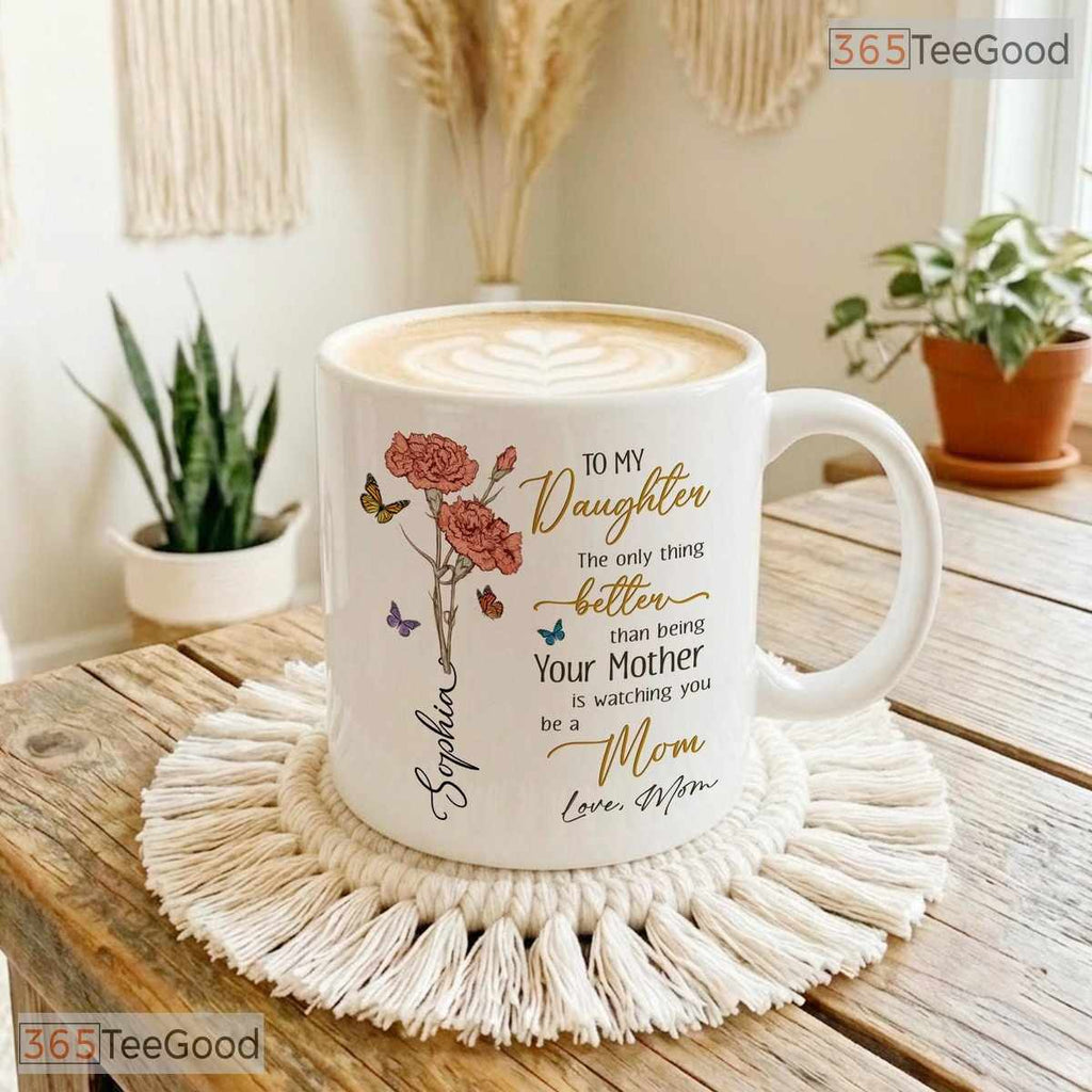 First Mother's Day Gift For Daughter From Mom Unique Keepsake Two Tone Ceramic Accent Mug