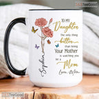 First Mother's Day Gift For Daughter From Mom Unique Keepsake Two Tone Ceramic Accent Mug