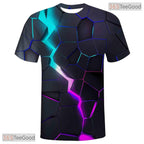 Fissure Cracked Basketball Graphic 3D Printed Short Sleeve Unisex T-Shirt Tops Fun