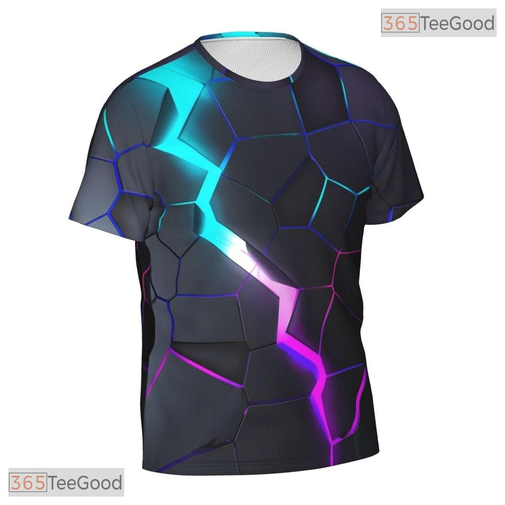 Fissure Cracked Basketball Graphic 3D Printed Short Sleeve Unisex T-Shirt Tops Fun