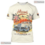 Florida State Beige Novelty Graphic 3D Printed Casual Short Sleeve Unisex T-Shirt