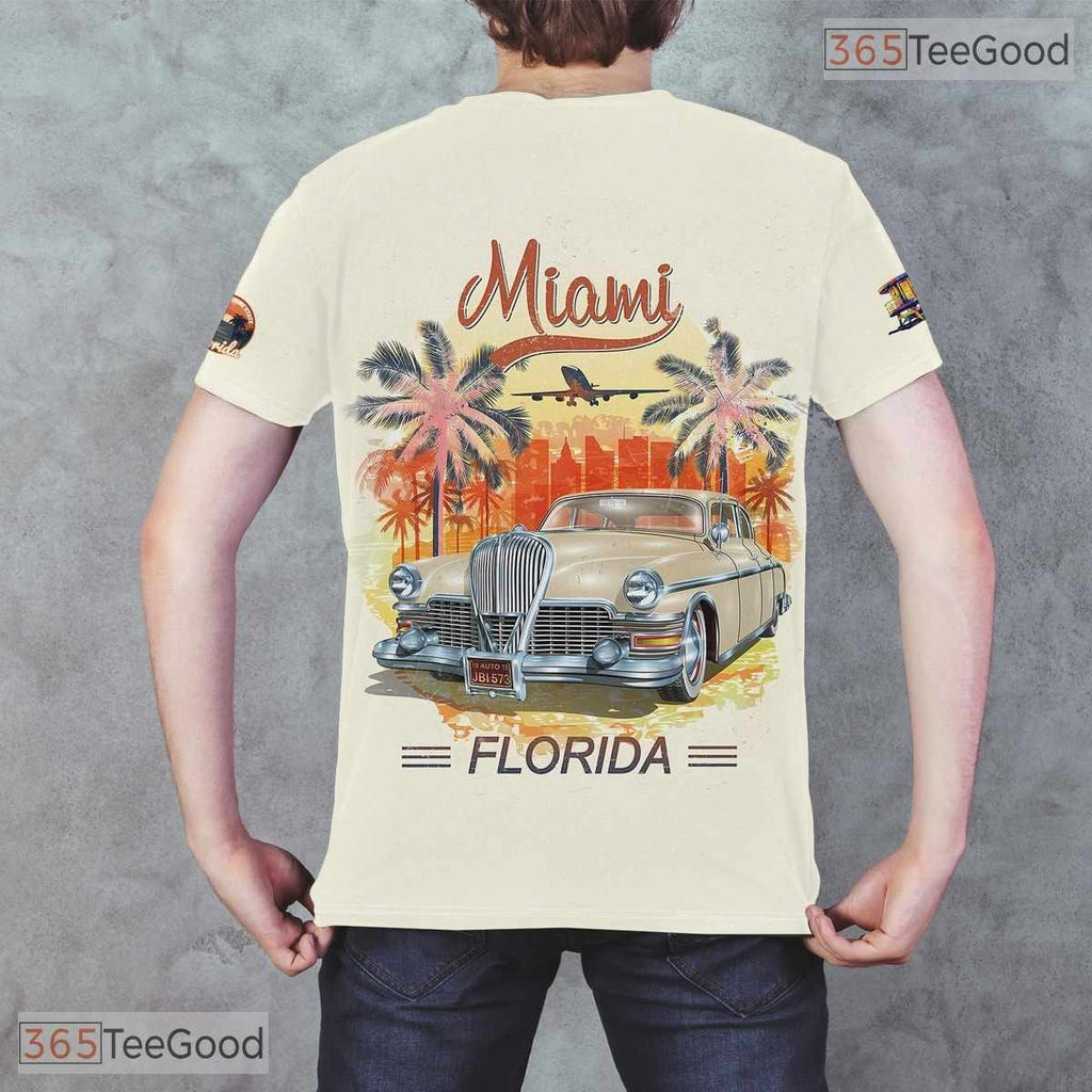Florida State Beige Novelty Graphic 3D Printed Casual Short Sleeve Unisex T-Shirt
