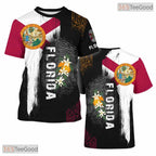 Florida State Black Novelty Graphic 3D Printed Casual Short Sleeve Unisex T-Shirt