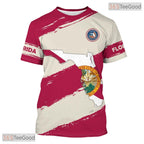 Florida State Rose Novelty Graphic 3D Printed Casual Short Sleeve Unisex T-Shirt