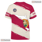 Florida State Rose Novelty Graphic 3D Printed Casual Short Sleeve Unisex T-Shirt