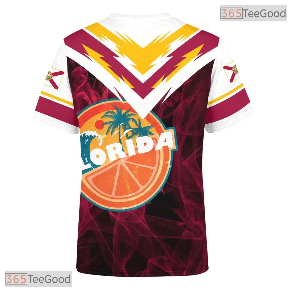 Florida State White Novelty Graphic 3D Printed Casual Unisex Short Sleeve T-Shirt
