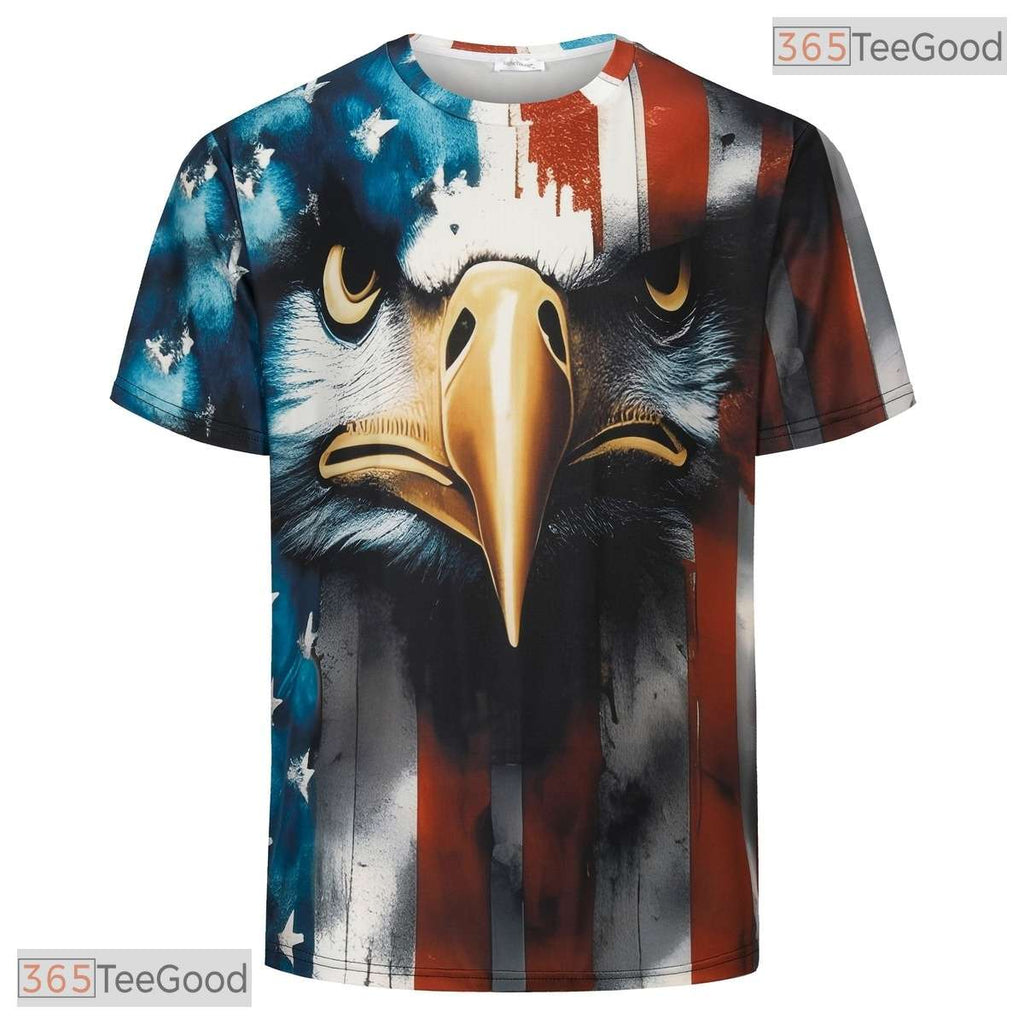 Funny USA American Flag Novelty Cosplay 3D Printed Casual Unisex Tee Shirt Tops