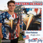 Funny USA American Flag Novelty Cosplay 3D Printed Casual Unisex Tee Shirt Tops