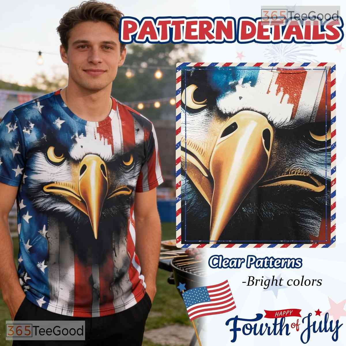 Funny USA American Flag Novelty Cosplay 3D Printed Casual Unisex Tee Shirt Tops