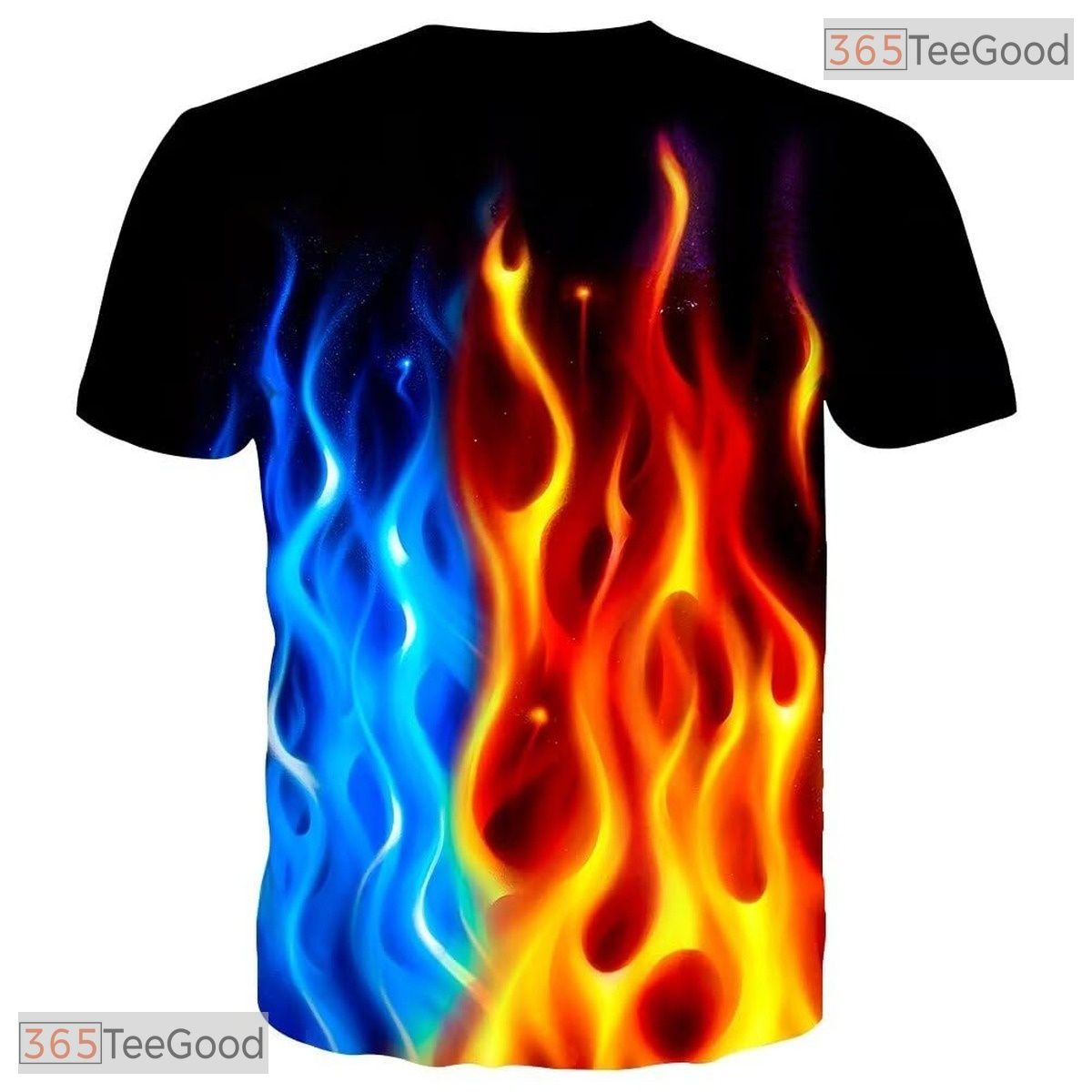 Blazing Flame Colorful Print 3D Casual Unisex T-Shirt For Men Women And Teens Top