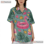 Flamingo Summer Ice Cream Hawaiian Shirt Unisex Style Beach Festival Top