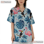 Flamingo Toucan Tropical Palm Leaves Beach Hawaiian Shirt Men Women Outfit